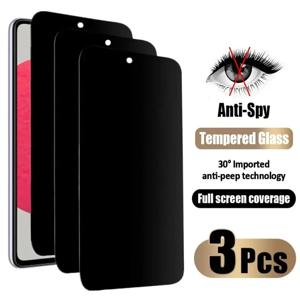 3PCS 개인 정보 보호 화면 보호기 전화 케이스 IPhone 15 14 13 11 16 Pro Max Plus 12 Mini XS XR Anti-Spy Glass IPones 전면 커버