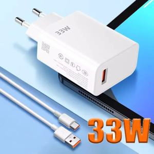 33W USB 충전기 빠른 충전 충전기 6A USB 유형 C 케이블 Xiaomi mi14 13 12 Redmi iPhone Oneplus 용 빠른 전화 충전기 어댑터