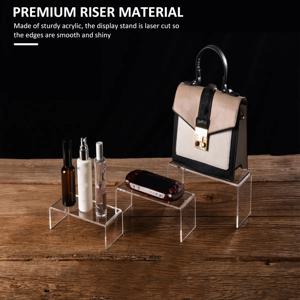 3/6Pcs 아크릴 디스플레이 스탠드 향수 인형 쥬얼리 장식 Organzier에 대 한 다기능 투명 미니 모델 스토리지 랙