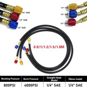 3PCS R410 냉매 AC 충전 호스 800-4000 PSI 작동 압력 맞춤 HVAC 공기 상태 R134a R32 냉매 매니 폴드 게이지