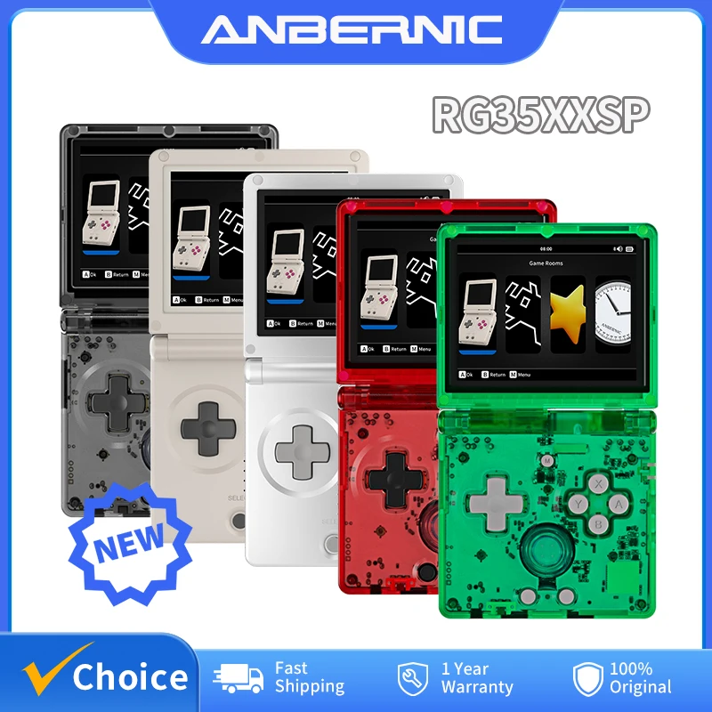 ANBERNIC 플립 휴대용 게임 콘솔, 3.5 인치 IPS 화면, 리눅스 64 비트, 와이파이, 블루투스 레트로 비디오 게임 콘솔, 64G, 5K 게임, RG35XXSP