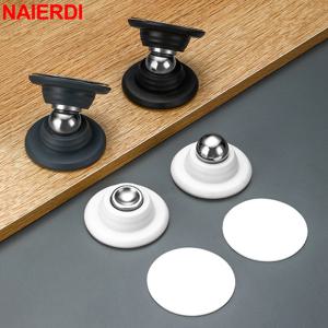 NAIERDI 실리콘 도어 스톱 스테인레스 스틸 마그네틱 비 펀치 도어 스톱퍼 벽 마운트 도어 홀더 가구 하드웨어