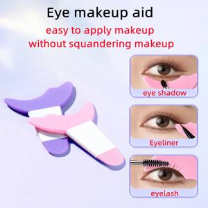 다기능 실리콘 아이 라이너 스텐실 눈 메이크업 보조 도우미 마스카라 드로잉 립스틱 재사용 가능한 미용 도구 착용