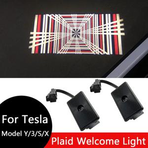테슬라 모델 3 하이랜드 LED 로고 프로젝터 웅덩이 조명 울트라 브라이트 환영 라이트 3D 레이저 고스트 섀도우 라이트 모델 Y 2025