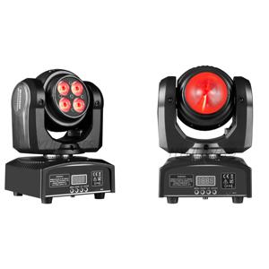 더블 사이드워시 및 빔 미니 LED 무빙 헤드, 360 ° 무한 회전, 4x12W RGBW 4 인 1 워시 라이트, 15W RGBW 디스코 DJ 무대 조명