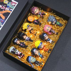 나루토 6 개/몫 2 스타일 7-9cm 그림 사스케 킬러 비 토비 가아라 카카시 캐릭터 독점 베이스 도매 인형 스탠드