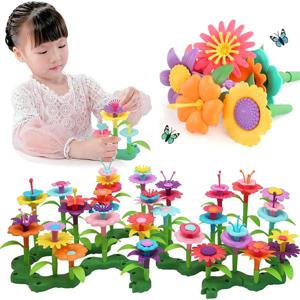 소녀 DIY 꽃 정원 장난감 빌딩 블록 어린이 유아 Playset 꽃다발 크리 에이 티브 성장 꽃 정원 부모-자식 Interct