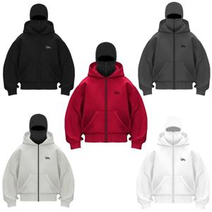 Y2K 지퍼 업 까마귀 빈티지 더블 모자 방지 고딕 인쇄 대형 까마귀 남성 여성 힙합 패션 streetwear 자켓 탑