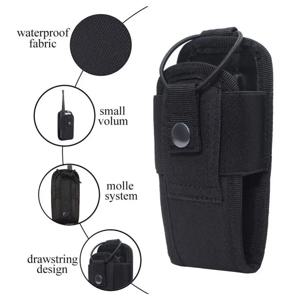 전술 Molle 라디오 워키토키 파우치 허리 가방, 1000D 야외 라디오 인터폰 홀스터, 조정 가능한 양방향 라디오 휴대 가방