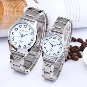 Vintage Watches Women Men Alloy Lovers Business Quartz Stainless Steel Elastic Band Watch Retro Elderly Couple Bracelet Watch
