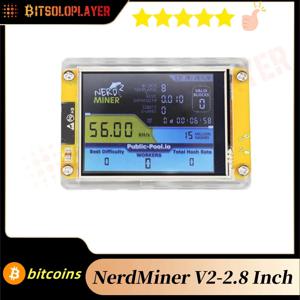 비트코인 괴상한 광부 V2.0 2.8 인치 ESP32 스마트 터치 디스플레이 BTC 솔로 광부 56K/S 승리 잭팟 3.125 비트코인 ​​로또 광산 기계