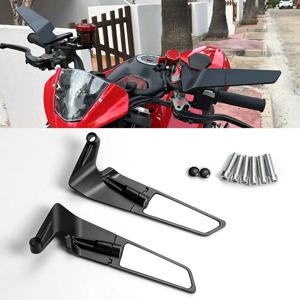 오토바이 액세서리 미러 스텔스 Winglets 미러 YAMAHA MT 03 07 09 R1R3R7 XMAX KTM BMW 용 조절 가능한 미러 회전