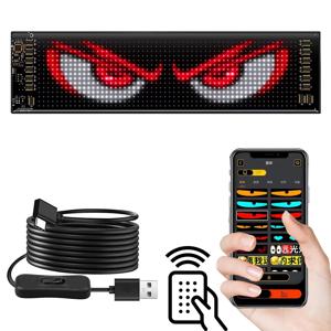 자동차 LED 사인 블루투스 앱 LED 매트릭스 픽셀 패널 야간 조명, DIY 프로그래밍 가능, 유연한 LED 디스플레이, 자동차 상점 호텔 바