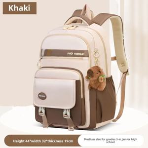 어린이를위한 만화 펜던트가있는 어린이 학교 배낭 십대 Kawaii Schoolbag 소녀 어린이 정형 외과 방수 배낭