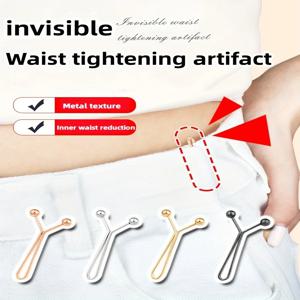 4pcs 보이지 않는 허리 조임 금속 클립, 조절 가능한 버튼 클립, 청바지 및 의류, 패션 액세서리에 적합