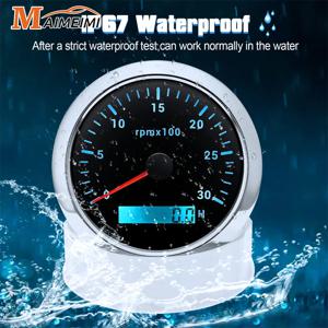 해양 보트 자동차 RPM 게이지 용 LCD 시간 측정기가있는 85MM 타코미터 8000rpm 6000rpm RPM 미터 타코 게이지 7 색 LED 백라이트