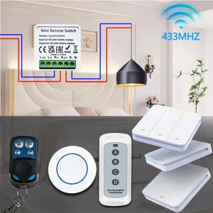 스마트 홈 무선 스위치 RF 송신기 433MHz 16A 릴레이 수신기 모듈 양방향 제어 스위치 원격 제어 AC100V-240V DIY