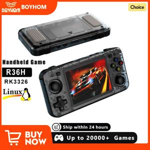 R36H 레트로 핸드 헬드 비디오 게임 콘솔 PS1/PSP/DC/N64/SS 용 3.5 인치 IPS 스크린 10000 + 게임 ARKOS 에뮬레이터