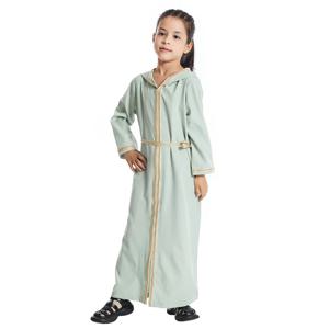 어린이 이슬람 소녀 Abaya기도 긴 맥시 드레스 터키 Kaftan 아랍 가운 두바이 이슬람 모로코 Eid 파티 라마단 휴일 가운 Caftan