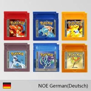 GBC 게임 카트리지 16 비트 비디오 게임 콘솔 카드 포켓몬 레드 옐로우 블루 크리스탈 골드 실버 NOE 버전 독일어