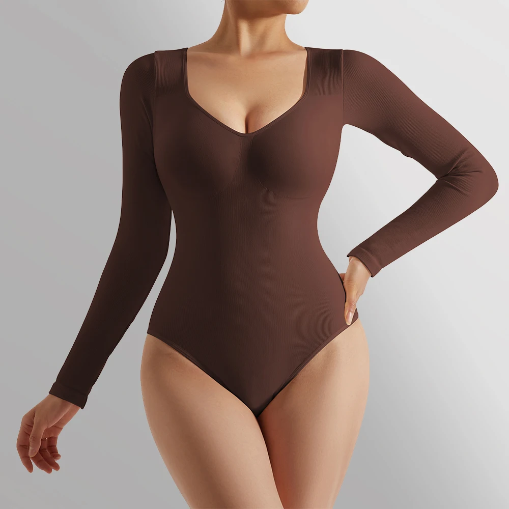 바디 슈트 여성 점프 슈트 슬링 속옷 솔리드 가을 겨울 긴 소매 슬림 바디 기본 탑 Bodycon Bodysuit streetwear women