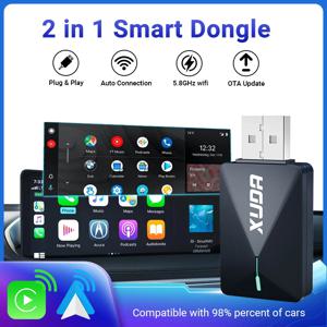 XUDA 2 인 1 미니 카플레이 안드로이드 자동 무선 어댑터, OEM 유선 카플레이 안드로이드 자동차, USB USB-C