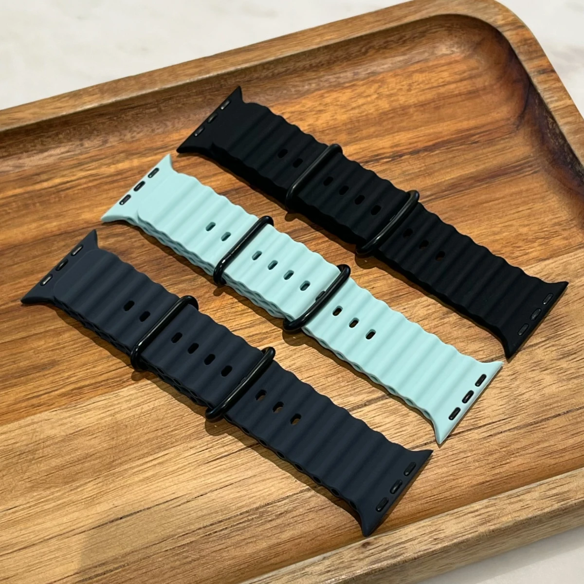 Apple Watch Ultra 2 밴드 용 오션 스트랩 49mm 44mm 40mm 45mm 41mm 42mm 46mm 38mm 실리콘 팔찌 iWatch 시리즈 10 9 SE 8 7 6 5