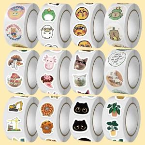 500PCS/Roll 크리스마스와 할로윈 영감 영어 어린이 보상 자전거 손에 대 한 낙서 스티커 씰링