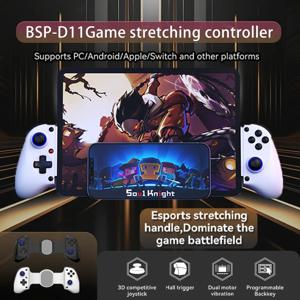 BSP D11 텔레스코픽 게임 컨트롤러 안드로이드 iOS PS4 스위치 IP용 터보/6축 자이로/진동 기능이 있는 RGB 라이트 휴대전화 게임 패드