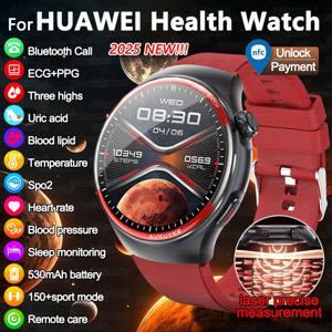 2025 새로운 하이 엔드 레이저 감지 스마트 워치 남성 ECG + PPG 정확한 혈압 심박수 BT 통화 NFC For HUAWEI Health Watche