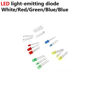 100PC / Lot 5MM F3 3mm LED 다이오드 조명 모듬 키트 녹색 파란색 흰색 노란색 빨간색 구성 요소 DIY 키트