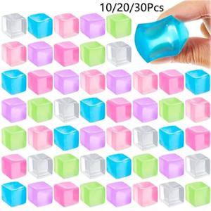 1/3/5/10 PCS Fidget 장난감 미니 Squishy 장난감 아이스 블록 스트레스 볼 장난감 Kawaii 투명 큐브 스퀘어 스트레스 릴리프 짜기 장난감
