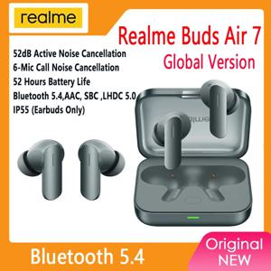 글로벌 버전 realme Buds Air 7 52dB 스마트 활성 소음 제거 12.4mm 딥 베이스 드라이버 BT5.4 360 °   공간 오디오 이어폰