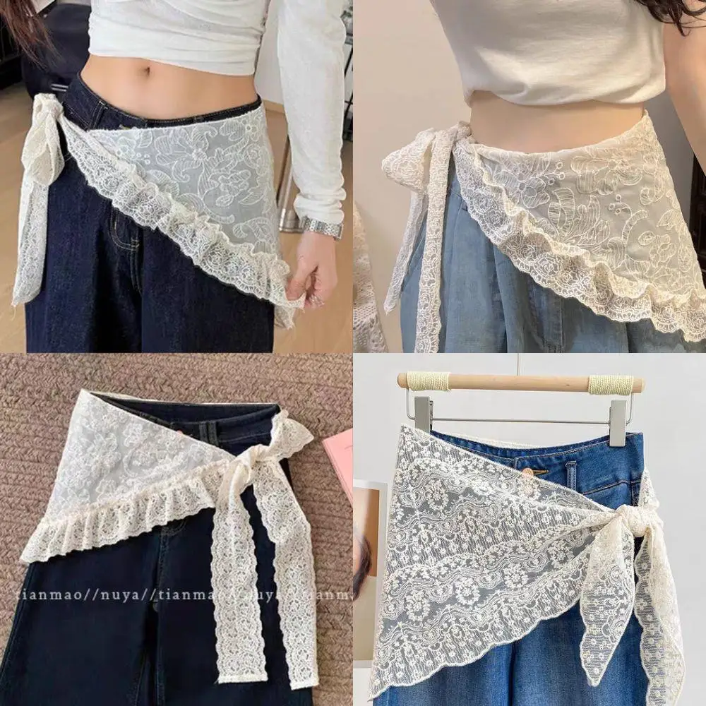레이스 미니 스커트 여성 우아한 달콤한 로리타 짧은 스커트 하이 웨스트 Y2k streetwear 프릴 스커트 레이스 트림 엉덩이 커튼 스커트