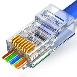 50/100 PCS RJ45 패스 스루 커넥터 23AWG Cat6 Cat5e RJ45 모듈러 플러그 금도금 8P8C RJ45 끝