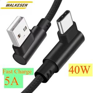 40W 5A USB 유형 C 빠른 충전 직조 데이터 케이블 90도 전화 충전기 케이블 iPhone Xiaomi Redmi Huawei USB 충전 와이어