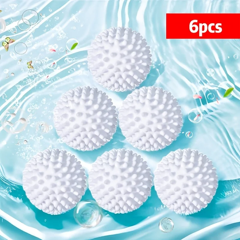 6pcs 실리콘 세탁 공, 안티 파울 링 드럼 세탁 공, 세탁 세탁 재사용 가능한 필수 청소 용품
