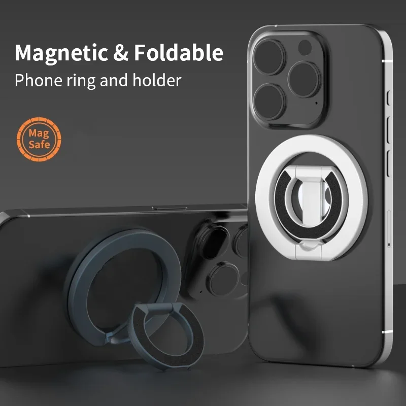 MagSafe 양면 자기 전화 링 홀더 휴대용 접이식 핸드폰 스탠드 전화 액세서리 지원 브래킷 그립
