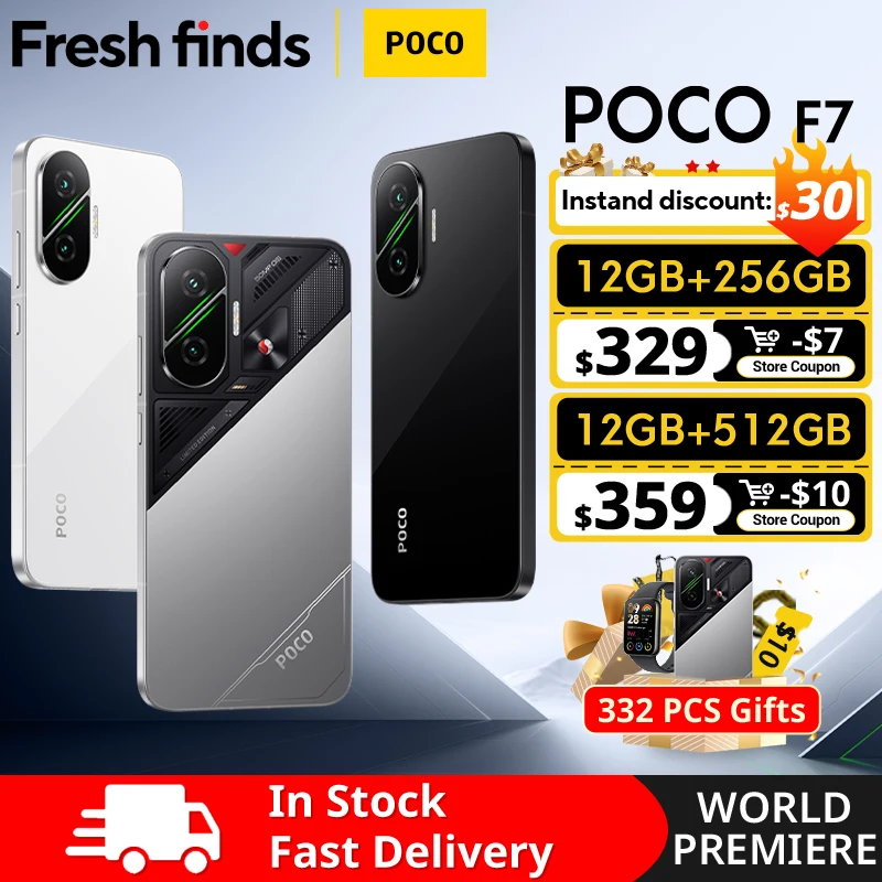 [월드 프리미어] POCO F7 5G 글로벌 버전 스마트폰 스냅드래곤 ®   8세대 4세대 6500mAh 배터리 6.83인치 1.5K AMOLED 50MP 카메라 OIS NFC