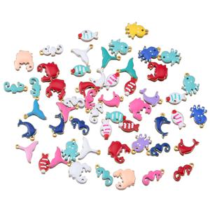DIY 목걸이 귀걸이 펜던트 쥬얼리 만들기에 대 한 20pcs 스테인레스 스틸 귀여운 해양 돌고래 문어 크랩 Fishtail 불가사리 매력
