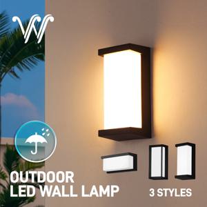 IP65 방수 야외 LED 벽 램프 24W AC85-265V 외부 벽 조명 플라스틱 램프 바디 따뜻한 흰색 베란다 빛 정원 조명