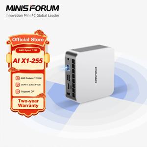미니스포럼 AI X1 미니 PC AMD 라이젠 7 255 DDR5 32GB 1TB SSD WiFi 7 OCuLink DP 2.0 오피스 데스크탑 컴퓨터 윈도우 11 프로 미니 PC
