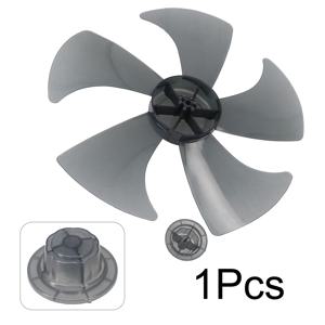 1pc 14 인치 팬 블레이드 가정용 플라스틱 팬 블레이드 받침대 패너 전동 팬 액세서리 용 너트 커버가있는 다섯 잎