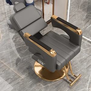 럭셔리 디자인 이발사 의자 Reclinable 휴대용 미용실 이발사 의자 회전 유압 의자 Salon De Coiffure Furniture
