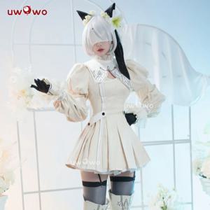 마지막 배치 UWOWO 게임 Nierr: Automataa 2BB Catgirll Namjatownn 콜라보 화이트 코스프레 의상 메이드 복장 할로윈 의상