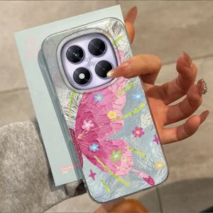귀여운 꽃 나비 리본 소녀 폰 케이스 샤오미 포코 X3pro X5 M6 X6 X3 NFC M5s M6 Pro 충격 방지 펀다스 커버