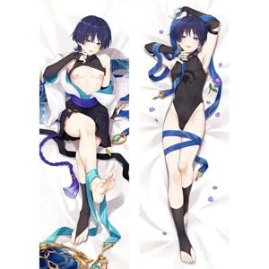 애니메이션 장식 Genshin Impact Wanderer Scaramouche Dakimakura Waifu 베개 케이스 양면 인쇄 허깅 바디 쿠션 커버 선물 DIYyid
