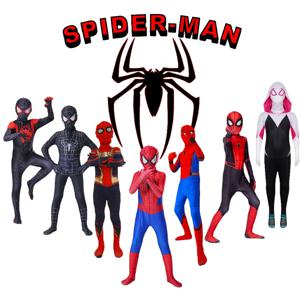 어린이를위한 스파이더 맨 의상 성인 마일즈 모랄레스 스파이더 맨 코스프레 바디 슈트 할로윈 카니발 슈퍼 히어로 전신 젠타이 점프 슈트