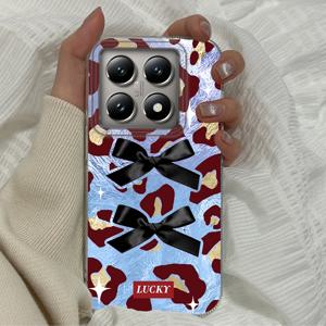 Xiaomi 14T 13T 14Tpro 11 Lite 5G NE 충격 방지 Fundas 보호 뒷면 커버 용 레트로 접합 레오파드 전화 케이스