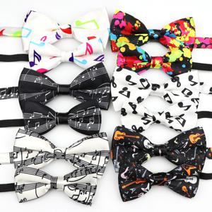 음악 노트 부모-자식 Bowtie 세트 피아노 Stave 기타 격자 무늬 가족 나비 파티 저녁 식사 웨딩 디자인 귀여운 나비 넥타이 액세서리